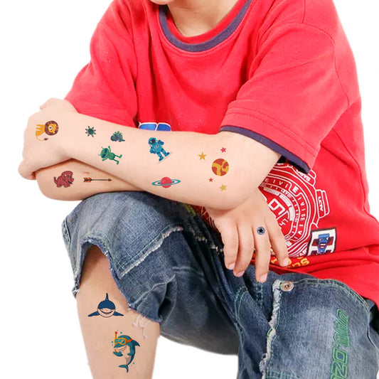 Cute Kids Cartoon Tattoo Face Fun Sticker