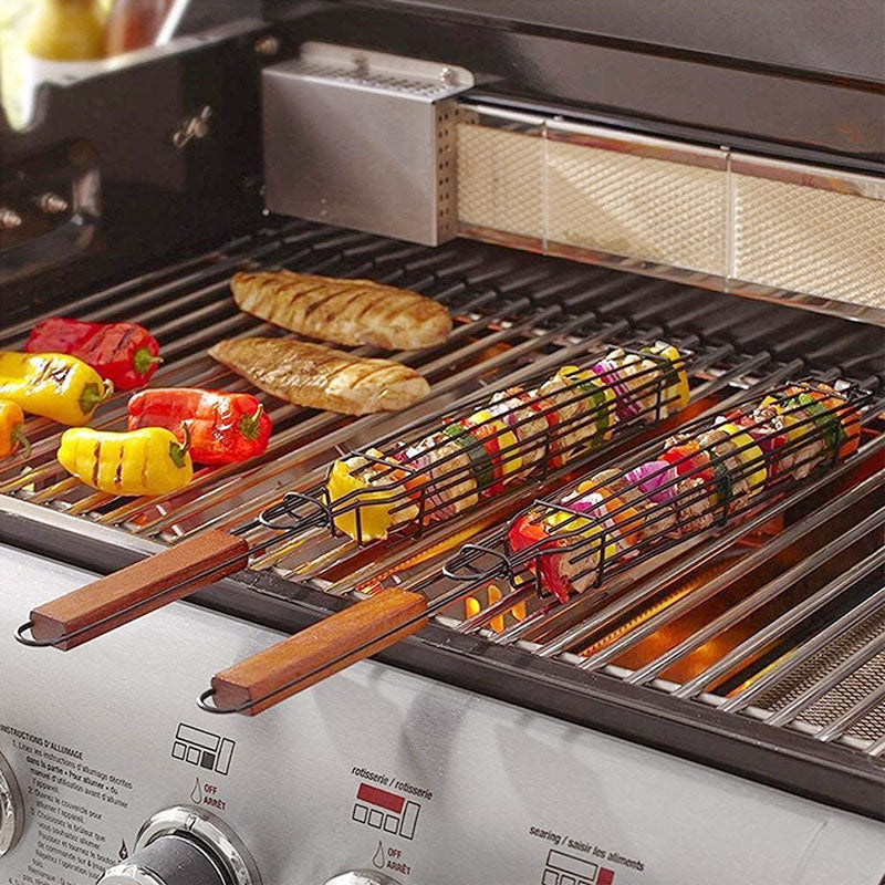 Wooden Handle Barbecue Cage