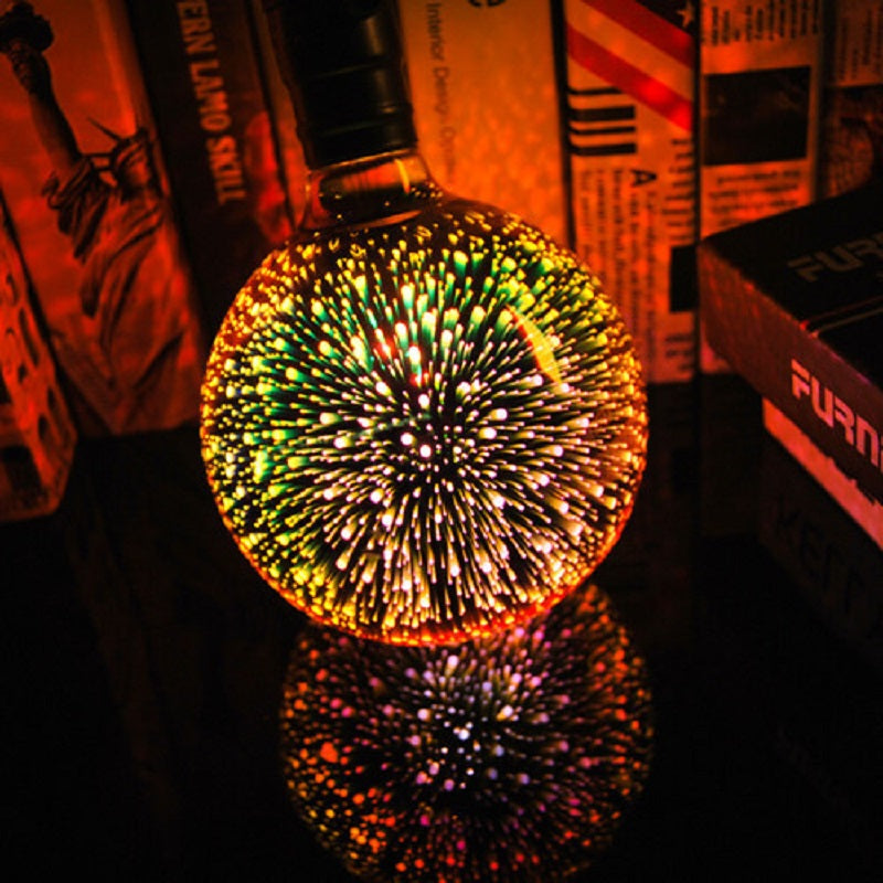 3D Colorful LED fireworks Light Bulb