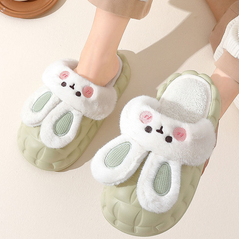 Cute Waterproof Removable Cotton Slippers