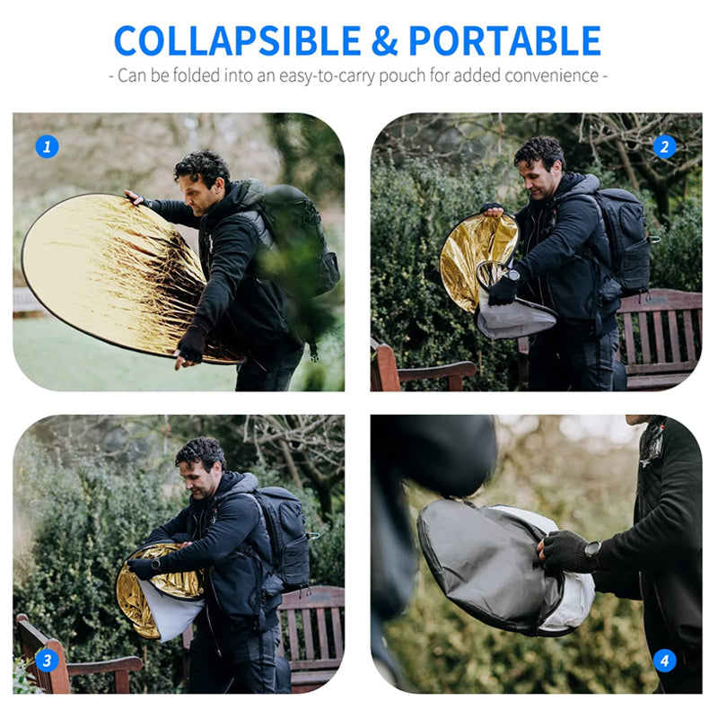 2-in-1 Folding Round Reflector