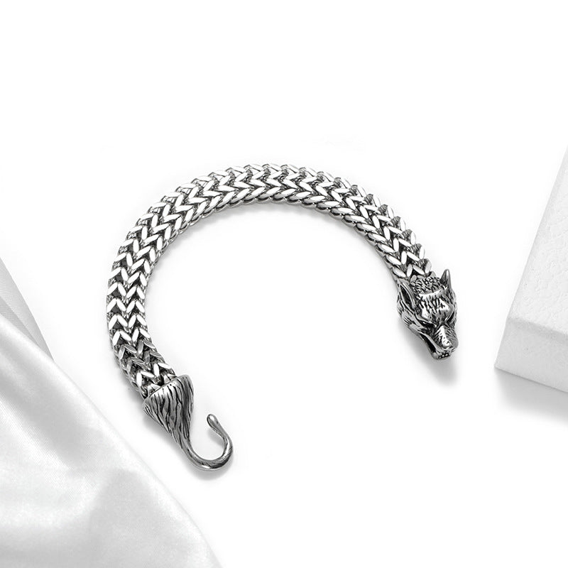 Titanium Steel Wolf Bracelet