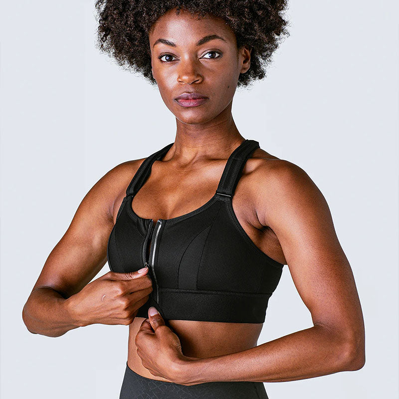 Plus Size Velcro Front Zip Sports Bra