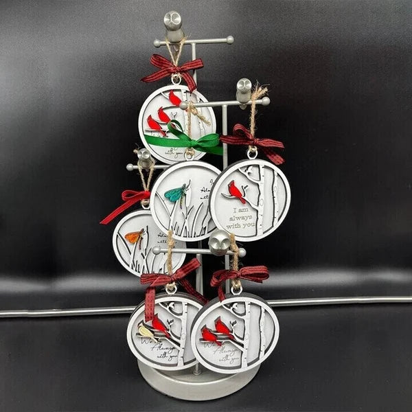 Handmade memorial ornament with Cardinals- We Are Always With You