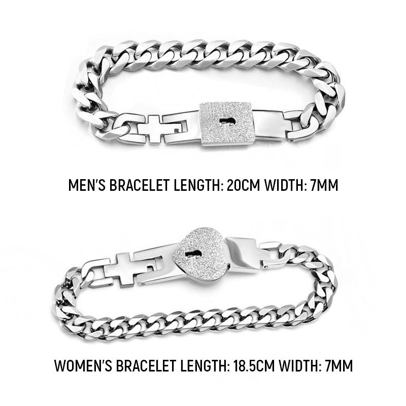 Bracelet with Lock Key Bracelet Set（2 Pcs）