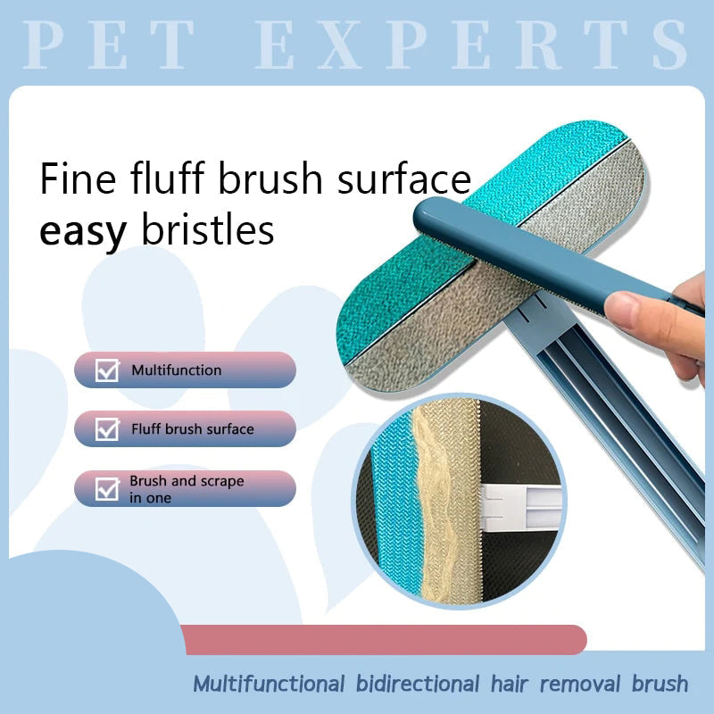 Multifunctional Two-way Hair Removal Brush Pet Cat Dog Hair Cleaner Brush Cat Hair Remover Window Screen Cleaning Tool