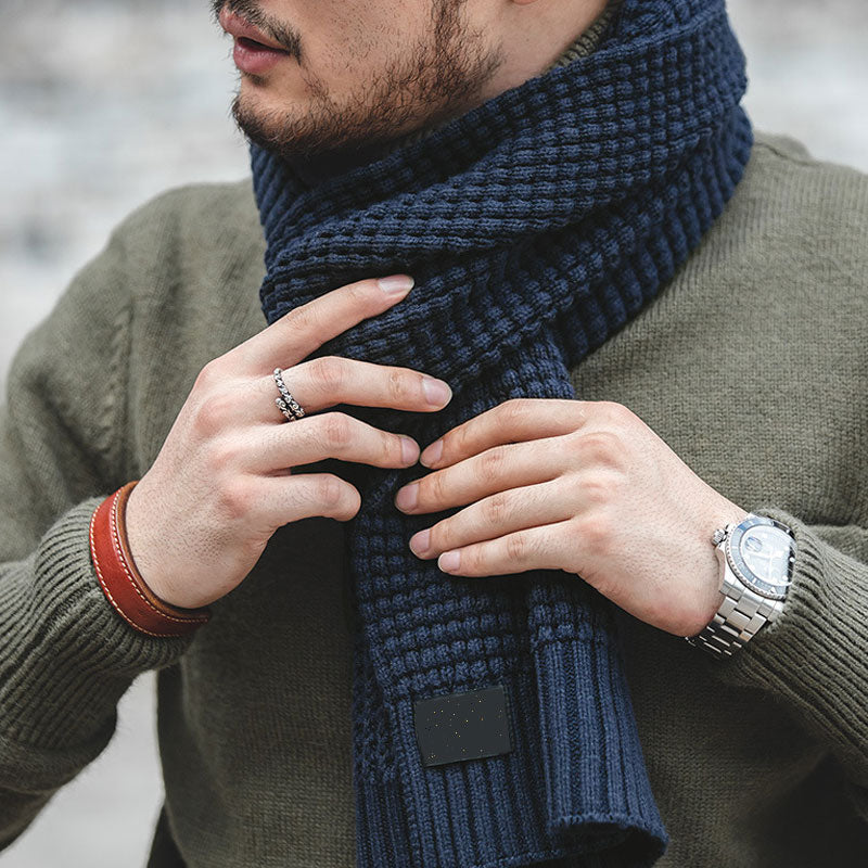 Men Striped Cotton Scarf