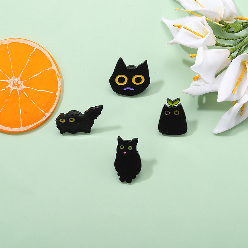 Black Cat Animal Brooch