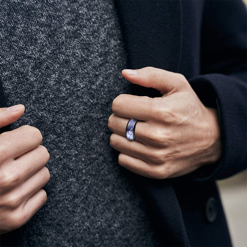 Folbom - Black Inlaid Blue Base Ring