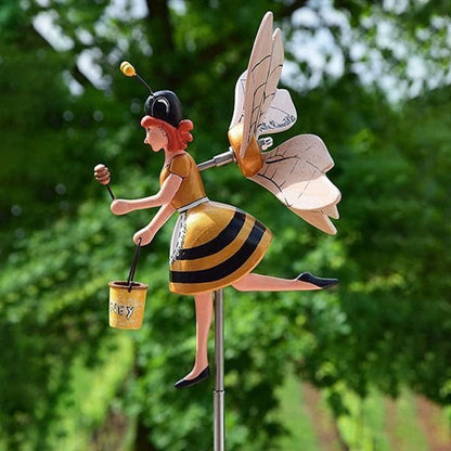 Miss Bee Garden Art Decor Whirligigs Wind Spinners