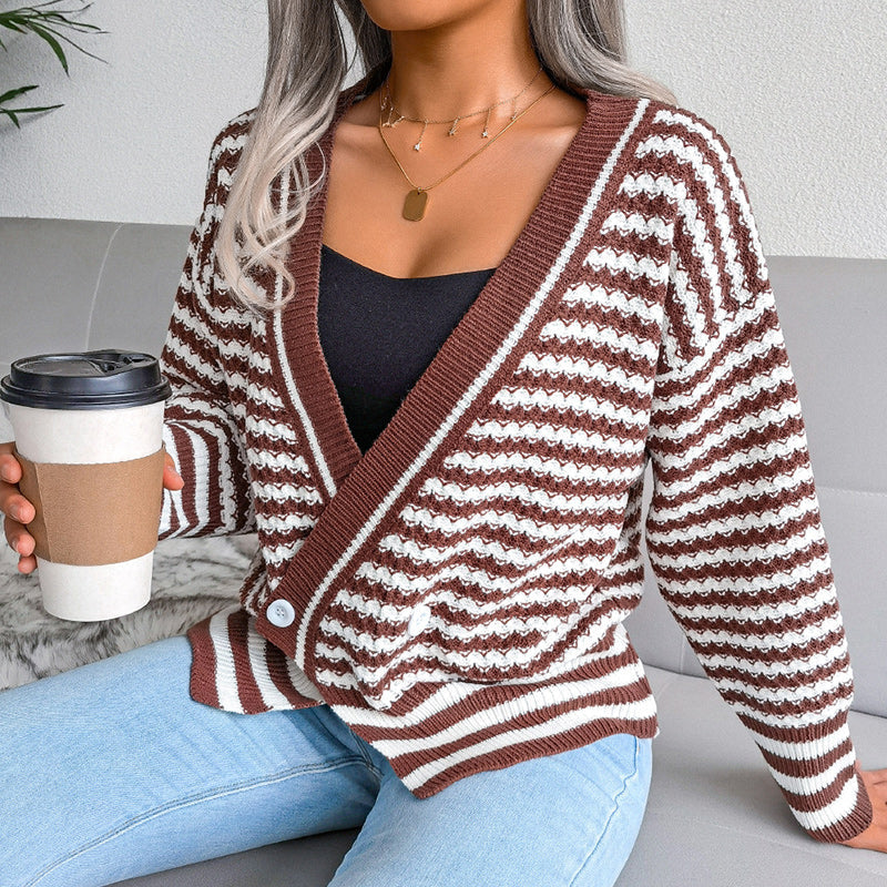 Design Striped Long-sleeved Sweater