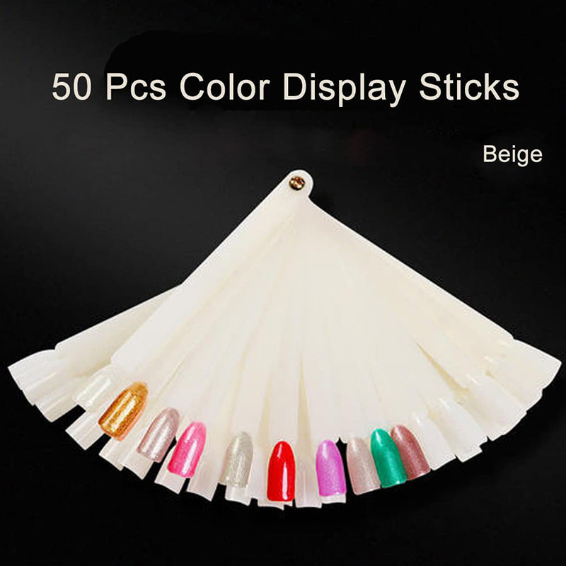 50 Pcs Nail Swatch Sticks with Ring