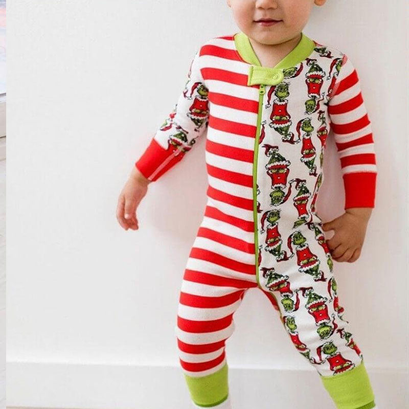 Striped Print Family Matching Christmas Pajamas