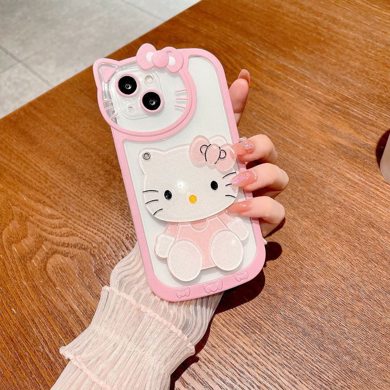 KT Cat Makeup Mirror Mobile Phone Case