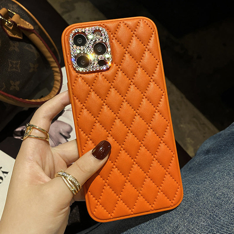 Diamond Quilted Leather Phone Case