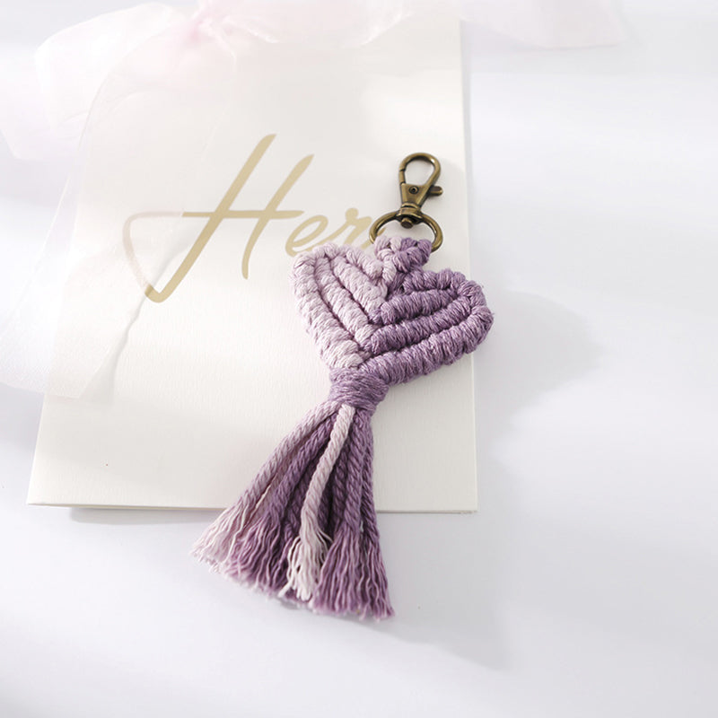 Valentine's Day Tassel Keychain Peach Heart Heart