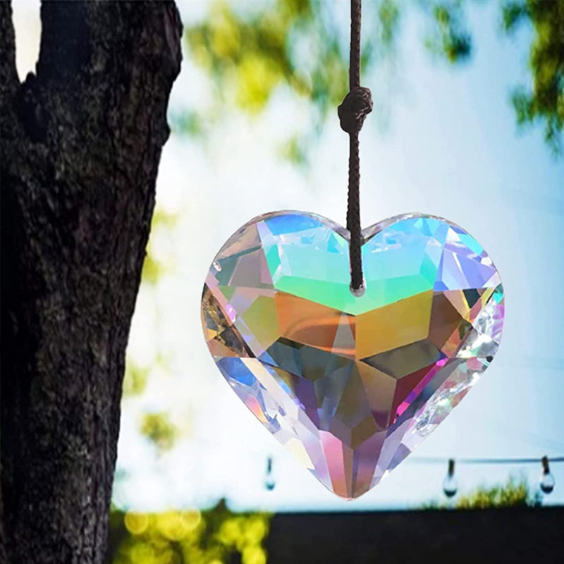 Crystal Heart Prism Pendant