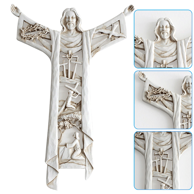 ⛪🔥Risen Christ Wall Cross Jesus Figures