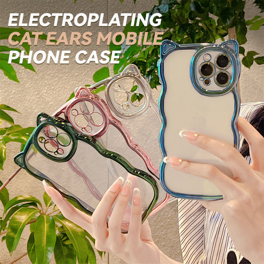 Electroplating Cat Ears Mobile Phone Case