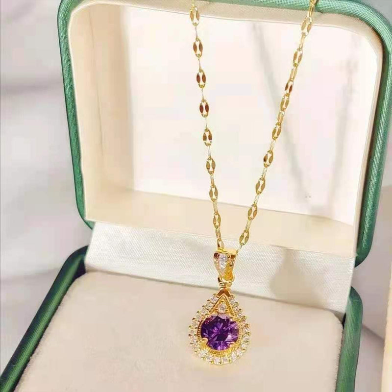 Purple Water Drop Pendant