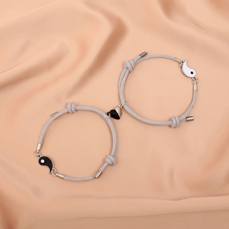 His and Hers Yin Yang Bracelet（2 Pcs）