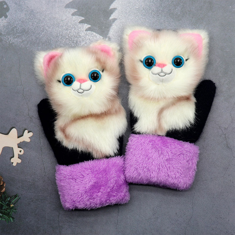 Knitted Warmth Plush Pet Gloves