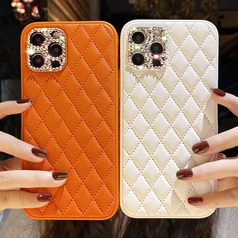 Diamond Quilted Leather Phone Case