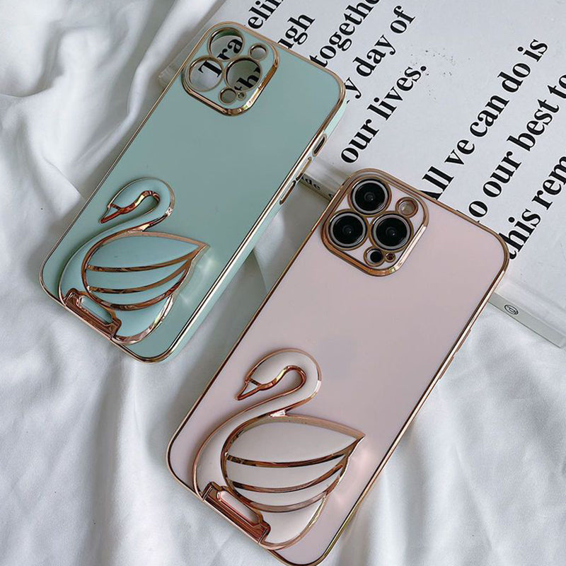 Swan Electroplating Mobile Phone Case Bracket