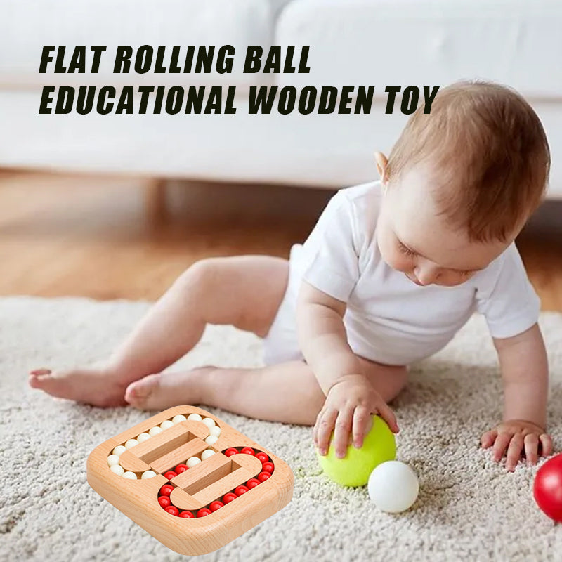 Flat Rolling Ball Educational Wooden Toy