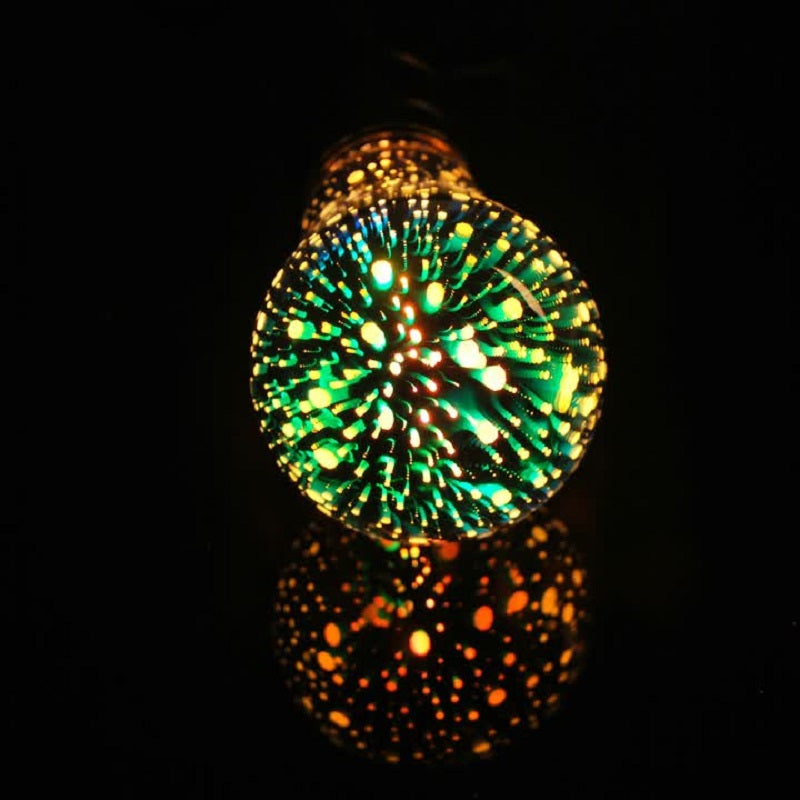 3D Colorful LED fireworks Light Bulb