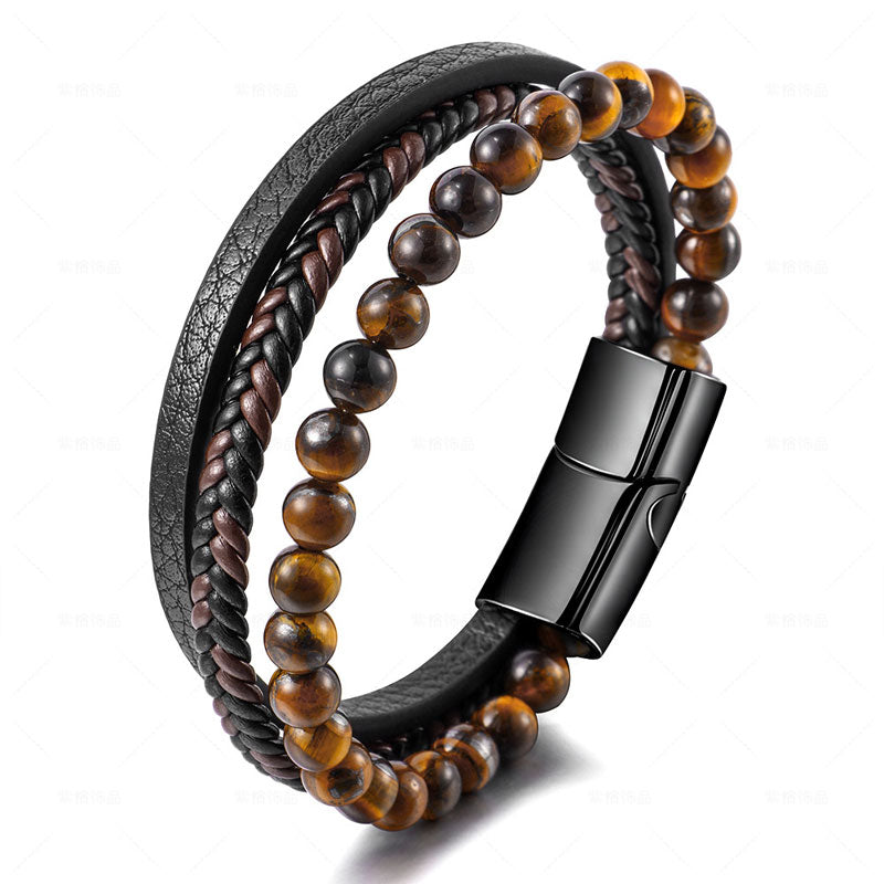 Natural Tiger Eye Beaded Bracelet