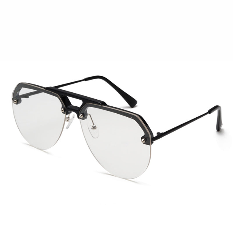 Folbom - Oversized Semi-Rimless Aviator Sunglasses