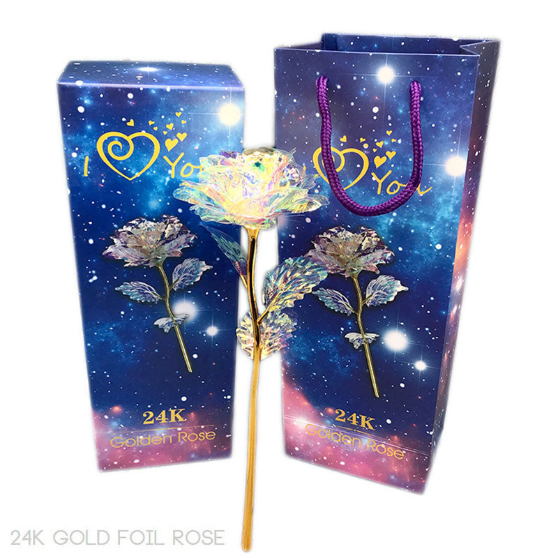 24K Colorful Galaxy Rose