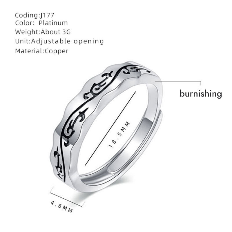 Folbom-Retro Thai Silver Trendy Men's Personalized Ring