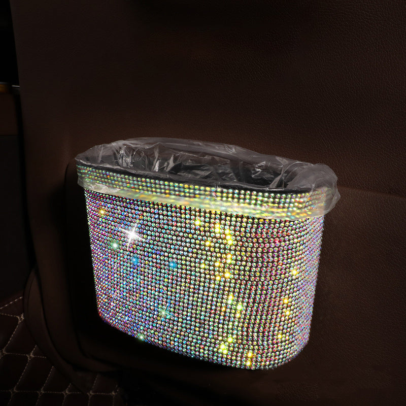 Car Diamond Studded Trash Can