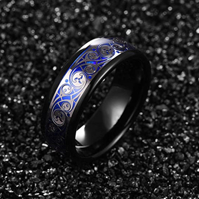 Folbom - Black Inlaid Blue Base Ring