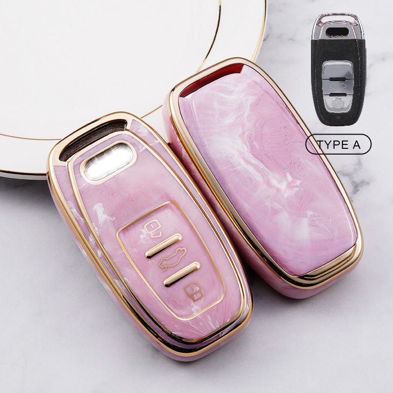 For Audi-Car Rhinestone Keychain Key Case