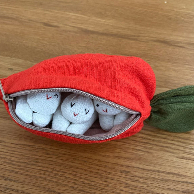 Hide-and-Seek Bunnies in Carrot Pouch