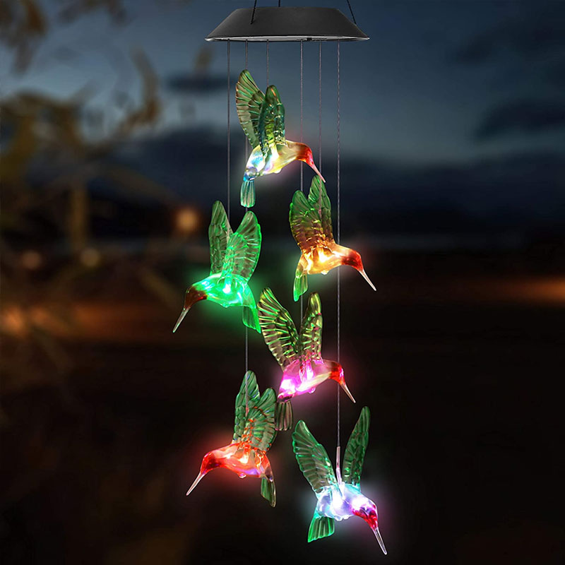 Solar Hummingbird Wind Chimes