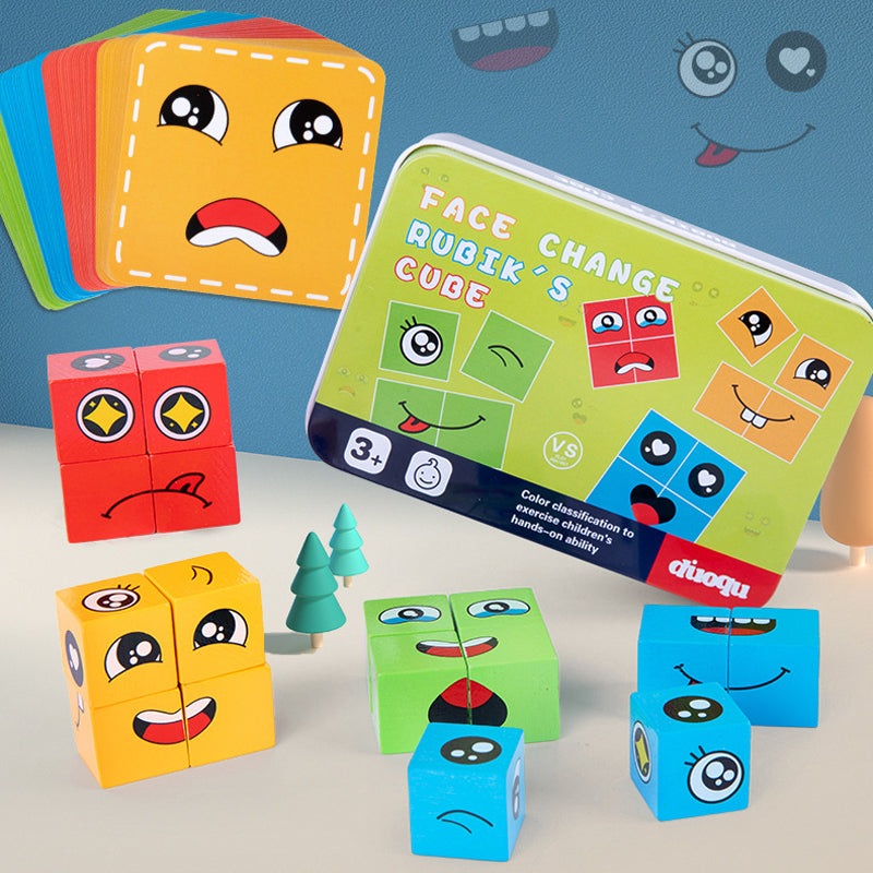 Face-Changing Magic Cube Building Blocks