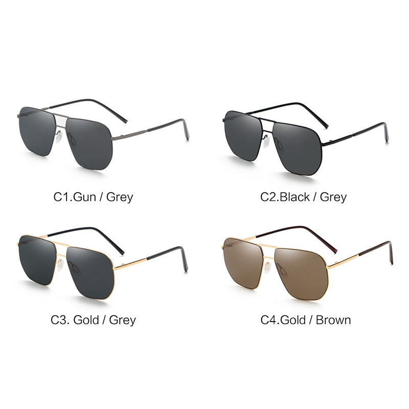 Polarized Metal Double Bar Sunglasses