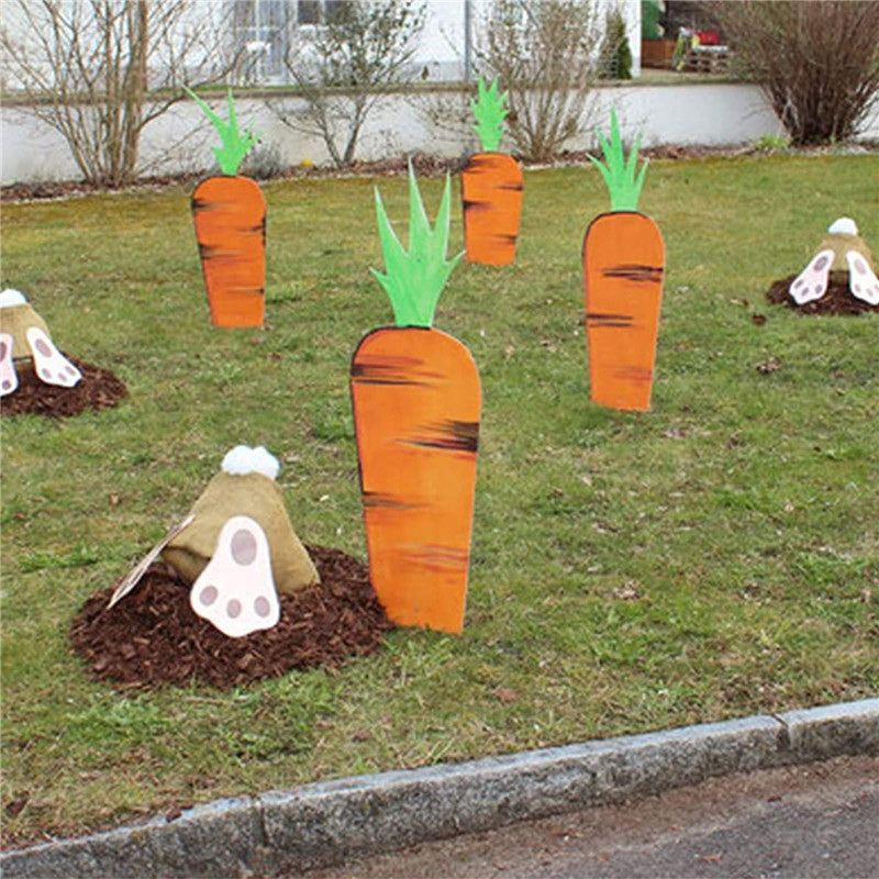 Easter Bunnies and Carrots Ornaments