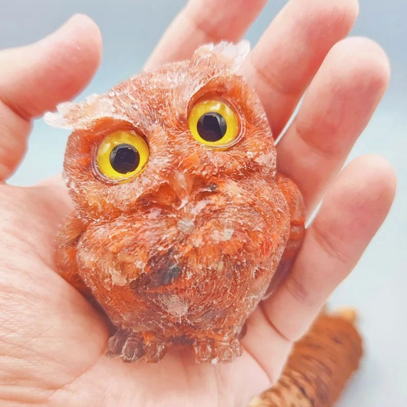 Natural Crystal Gemstone Owl