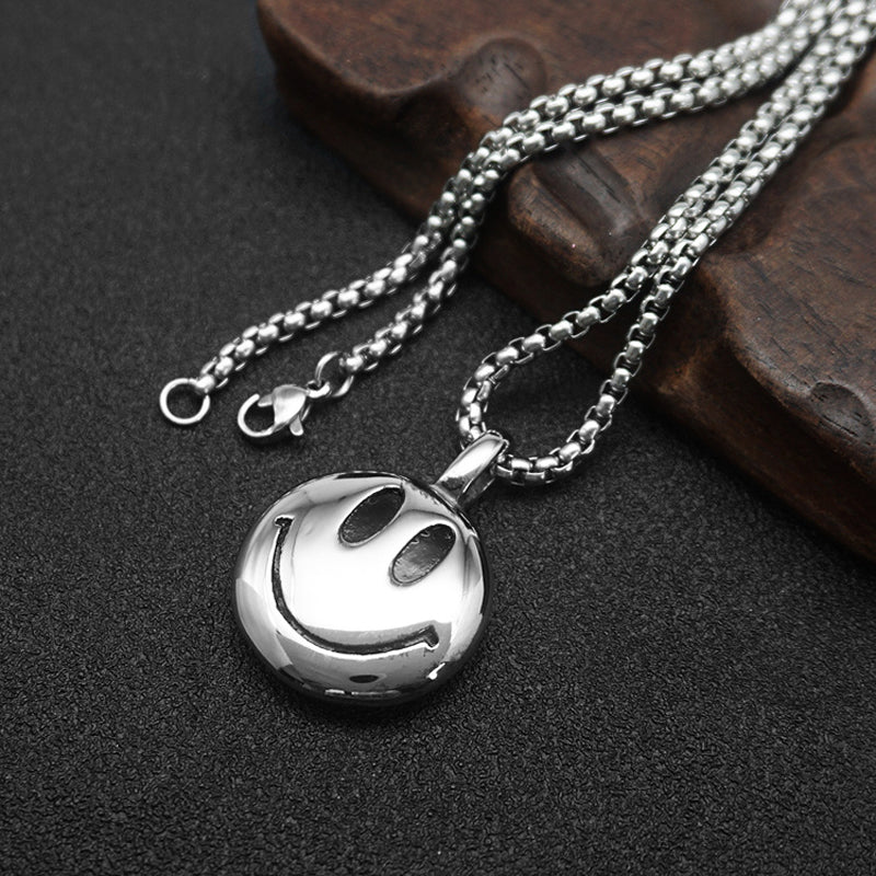 Folbom-Smiley Titanium Steel Necklace