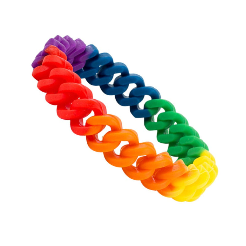 Rainbow Chain Link Silicone Pride Bracelets