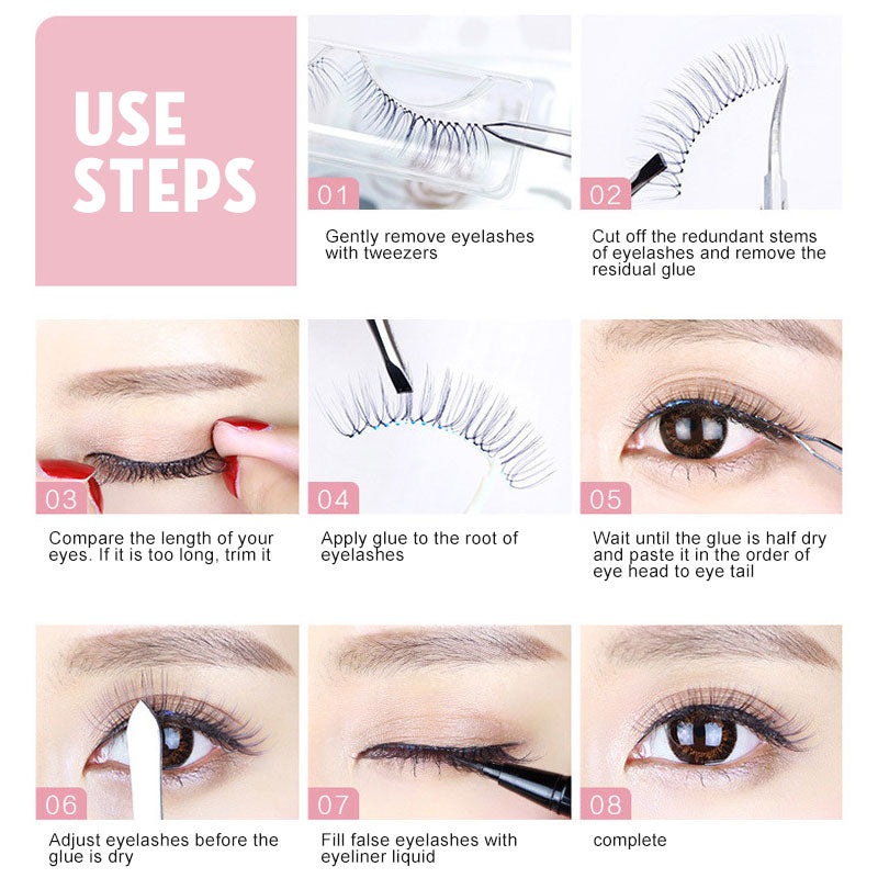 3D Three-dimensional Thick Eye Tail Elongated False Eyelashes