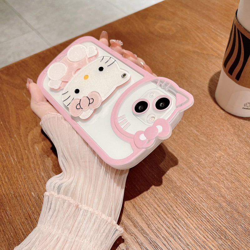 KT Cat Makeup Mirror Mobile Phone Case