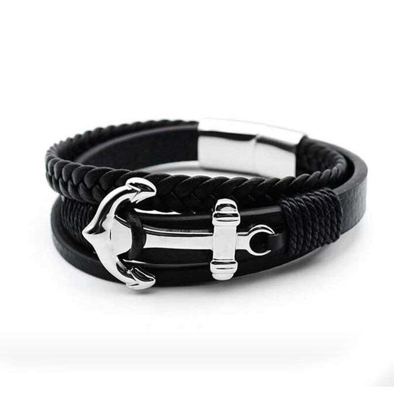 Anchor Chain Men's Layered Bracelet