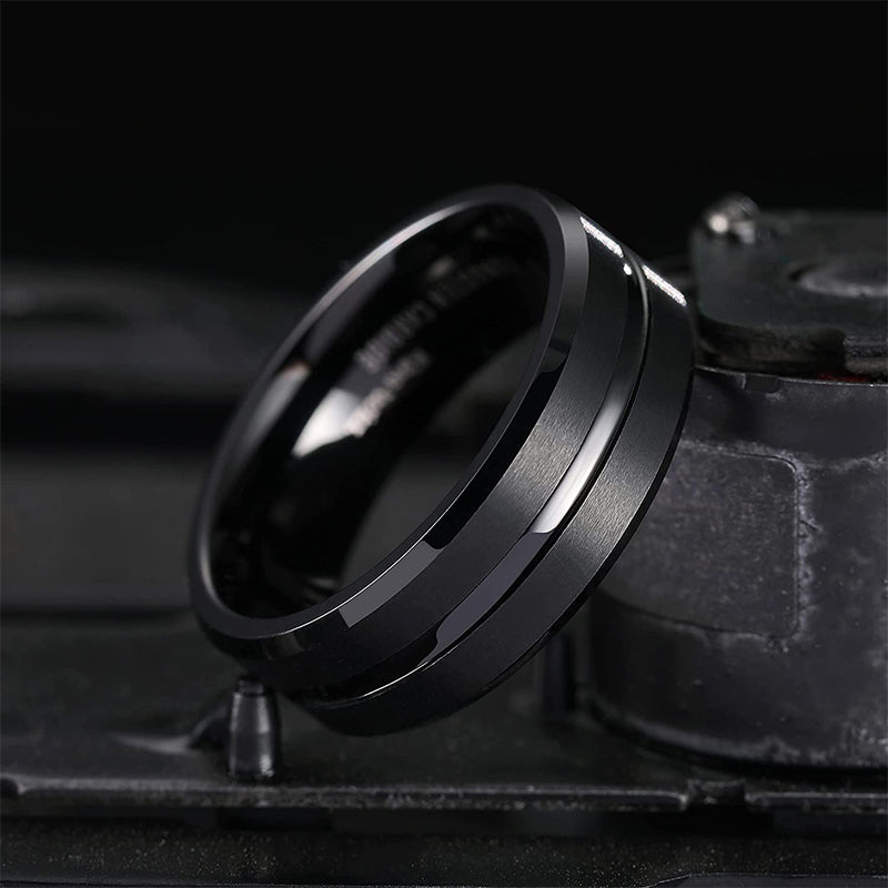 Folbom - Tungsten Steel Black Sand Ring