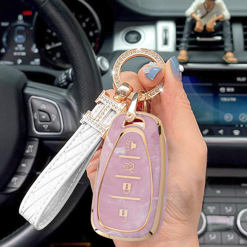 For Chevrolet-Car Rhinestone Keychain Key Case